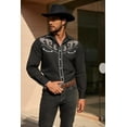 thumbnail image 3 of COOFANDY Men's Cowboy Shirts Long Sleeve Button Down Embroidered Western Shirts for Men, 3 of 7