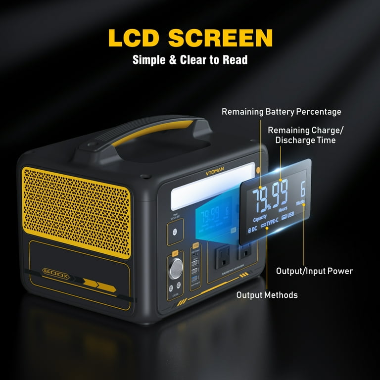 VTOMANポータブル電源600X 299Wh AC(定格600W Solar Portable Power Station | 600 Watt Portable Power