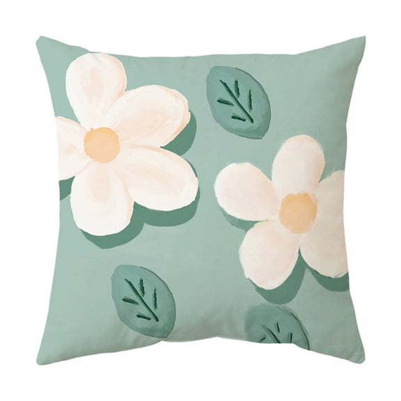 Btomtd 18 x 18 Pillow Cover, Flower Decorative Cushion Case, Removable and Washable Throw Pillow Cover for Sofa, A
