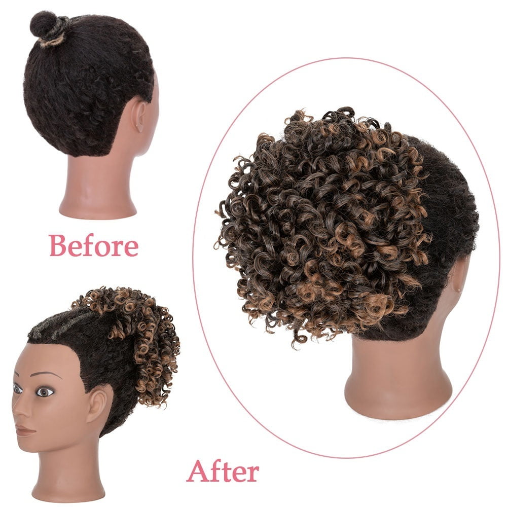 Messy Curly Fluffy Bun Hair Piece Tousled Updo Elastic Drawstring Ponytail Extension Synthetic Hair Scrunchies