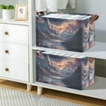 thumbnail image 2 of Yayeee Foldable Storage Basket for Shelves with Handles Set of 2 Waterproof Cloth Bins, Ethereal Mountain, 2 of 7