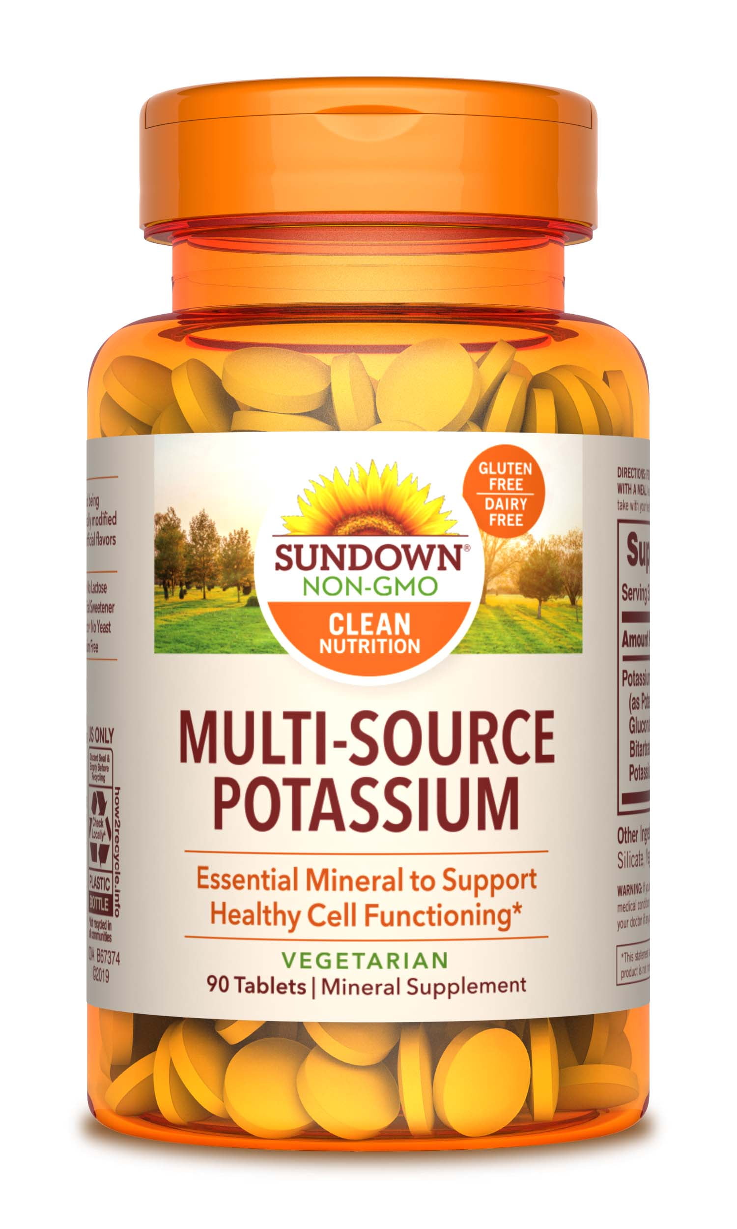 Sundown Naturals MultiSource Potassium, 90 Ct