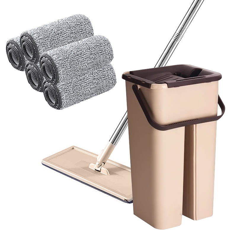360° Self Wringing Spinning Mop with Stackable Bucket On Wheels and 2