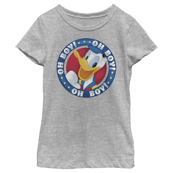 Girl's Mickey & Friends Donald Duck Oh Boy!  Graphic Tee Athletic Heather X Small