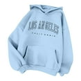 thumbnail image 1 of GPOECD Sweat à Capuche Mode Automne Hiver pour Femmes avec Imprimé Lettre pour Style et Confort, Bleu, TTG, 1 of 2