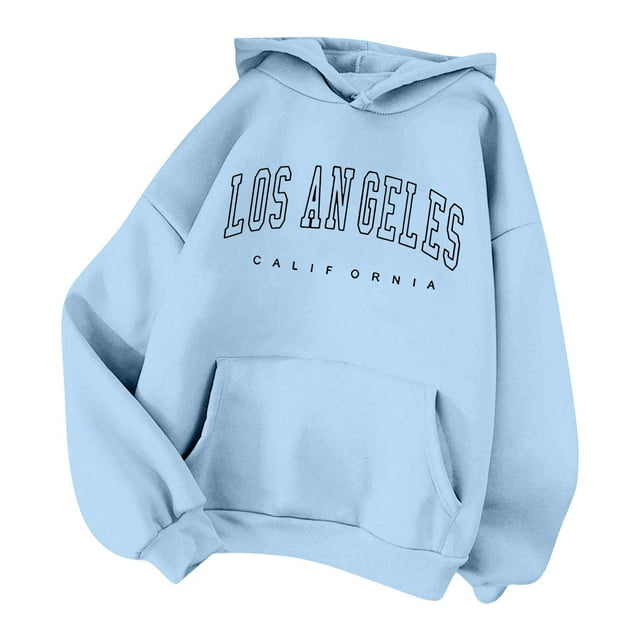 GPOECD Sweat à Capuche Mode Automne Hiver pour Femmes avec Imprimé Lettre pour Style et Confort, Bleu, TTG