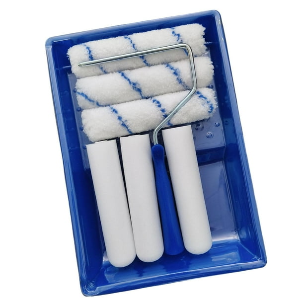 Kit de mini rodillo de pintura, pequeño rodillo, pincel para pintar interiores, herramienta de pintura artística para pintar esquinas, paredes y puert