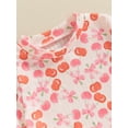thumbnail image 4 of Suealasg Kids Baby Girl Summer 2Pcs Outfits Short Sleeve Floral/Bow/Fruit Print Tops + Shorts Set 1T 2T 3T 4T 5T Toddler Girl Clothes, 4 of 6