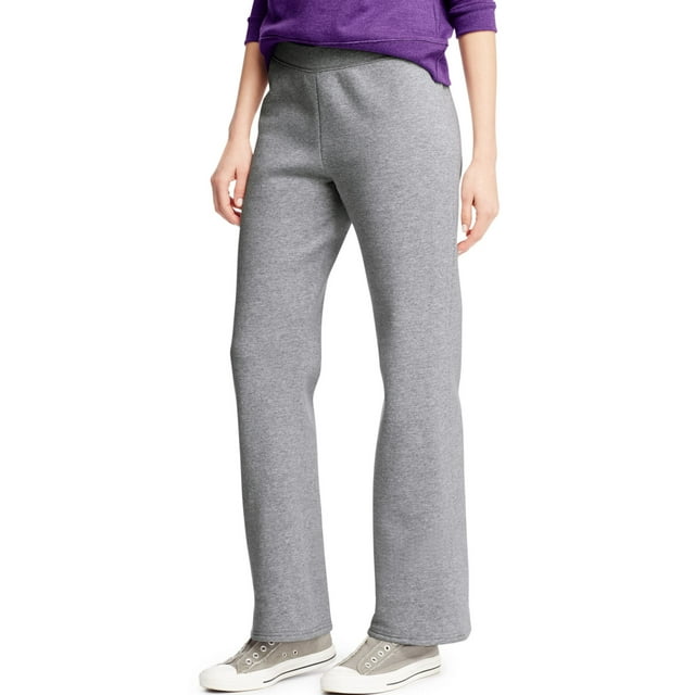 Hanes Womens ComfortSoft EcoSmart Petite Open Leg Sweatpants, 2XL, Light Steel