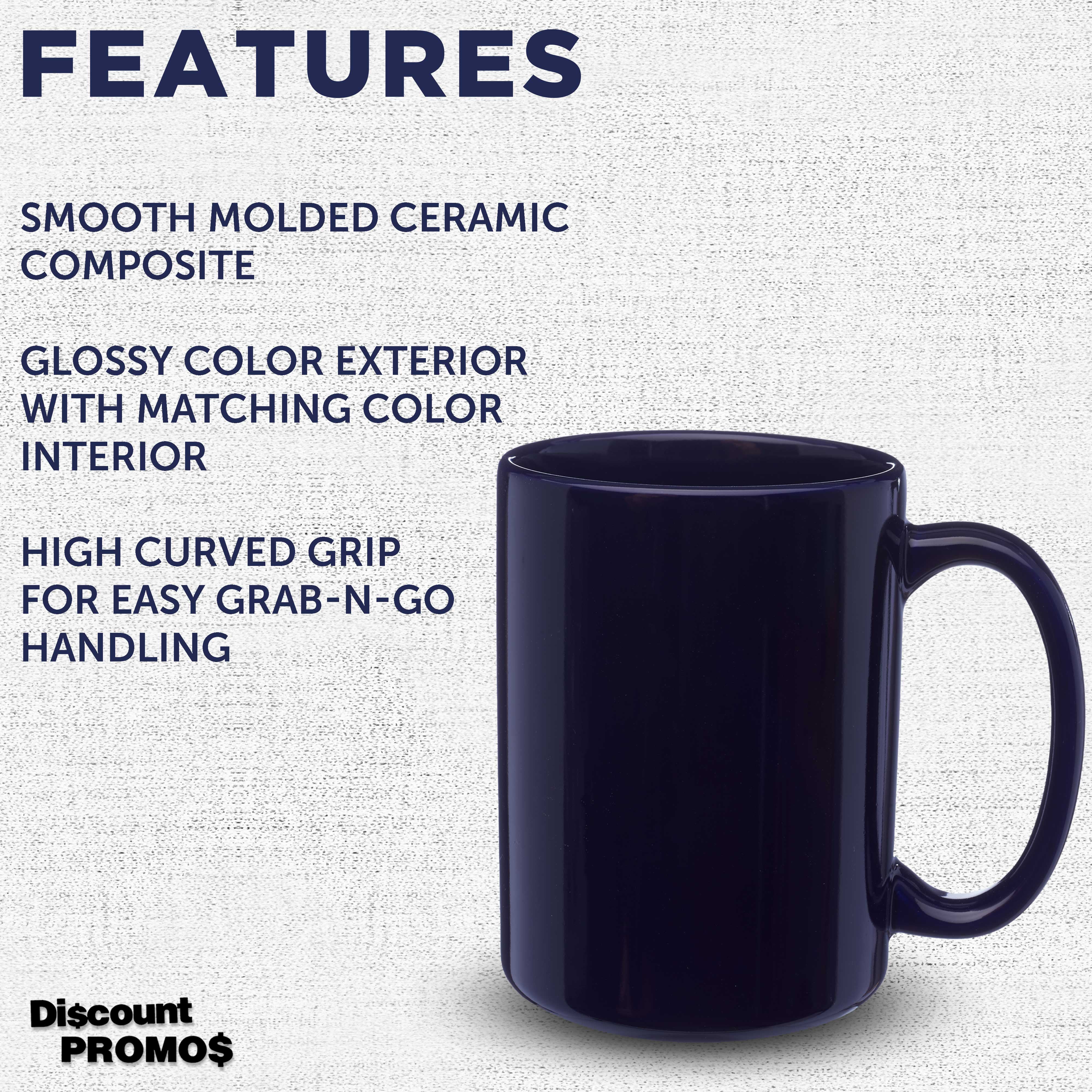 Large Ceramic Coffee Mugs 15 oz. Set of 10, Bulk Pack - Perfect for Coffee, Tea, Espresso, Hot Cocoa, Other Beverages - Cobalt Blue