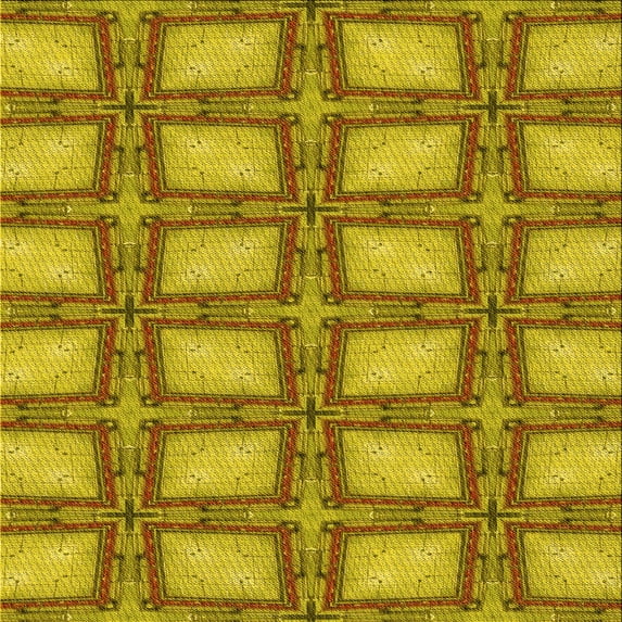 Ahgly Company Machine Washable Indoor Square Transitional Dark Bisque Brown Area Rugs, 6' Square