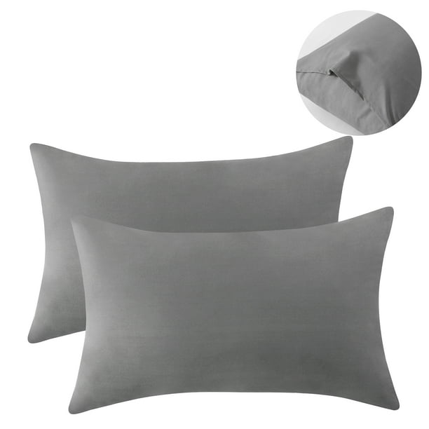 RUIKASI King Size Pillowcases 2 Soft Grey King Pillow Cases Set of 2