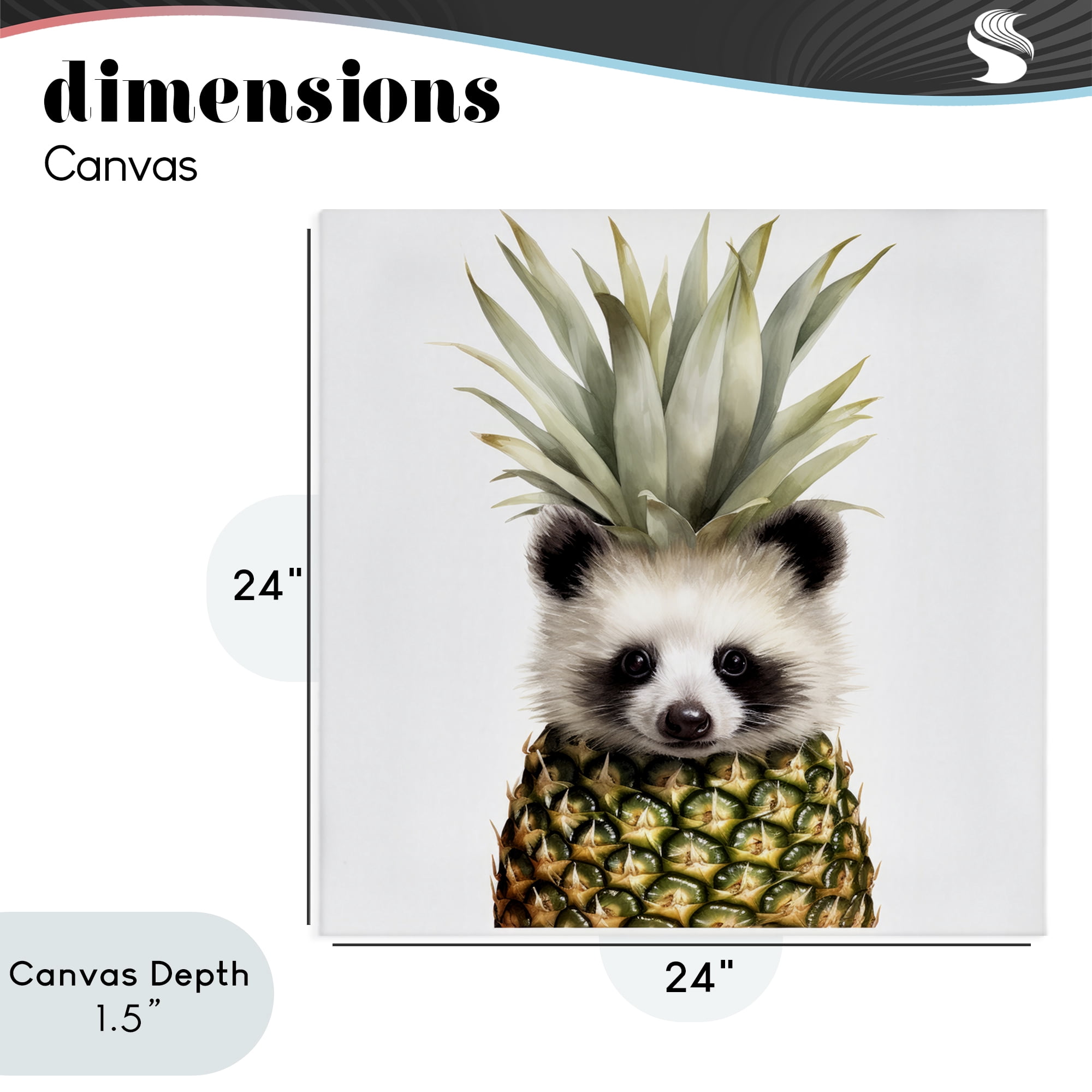 Stupell Industries Pineapple Panda Cub Canvas Wall Art, design by Lazar Studio