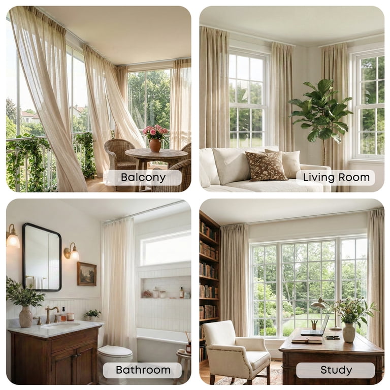 Flexible Ceiling Curtain Track – 5m (16.4ft) Bendable Plastic Steel Rail, Quiet Glide, Cut-to-Size For Bay Windows & Arches (Single Rail, Ceiling Mount)