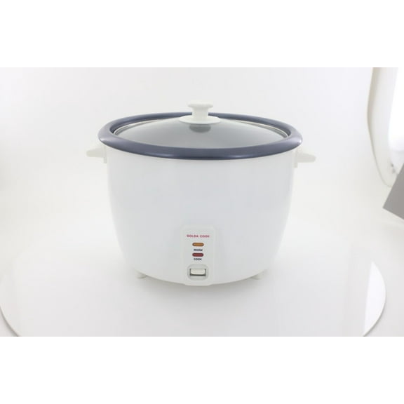 GOLDA Persian Rice Cooker with Glass Lid, 10-Cup, White