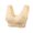 Beige, variant on Push Up Front Buckle Lace Bandeau Double Buckle Sports Bra, Wire-Free Breathable Yoga & Sleep Bra For Women White M