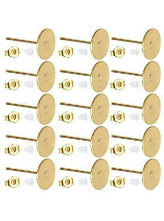 450PCS Gold Earring Posts and Backs,Hypoallergenic Earring Studs for  Jewelry Making,Stainless Steel Flat Pad with Butterfly and Rubber Bullet  Earring Backs (4mm, 6mm)