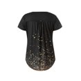 thumbnail image 3 of Sunloudy - Camiseta larga con cuello henley para mujer, camisetas de manga corta con estampado de flores, rayas, llamas y oro Sunloudy  S M L XL XXL, 3 of 8