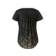 thumbnail image 3 of Sunloudy - Camiseta larga con cuello henley para mujer, camisetas de manga corta con estampado de flores, rayas, llamas y oro Sunloudy  S M L XL XXL, 3 of 8
