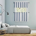 thumbnail image 5 of Navy Blue Striped Kitchen Curtains Sets for Windows 36 Inch Length, Geometric Grey White Vertical Stripes Rod Pocket Window Treatments Tier Curtains and Valances Set for Bedroom/Bathroom, 5 of 8