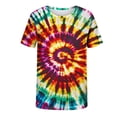 thumbnail image 2 of Ceisia Men's Tie Dye Print Short Sleeve Crew Neck Pullover Casual Fashion Top Red XXL Gifts for Father, 2 of 5