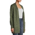 thumbnail image 2 of Time and Tru Women's Cable Stitch Two Pocket Cardigan, 2 of 6