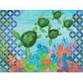 thumbnail image 2 of Brent, Paul 32x25 Black Ornate Wood Framed with Double Matting Museum Art Print Titled - Geo Ocean Turtles, 2 of 4