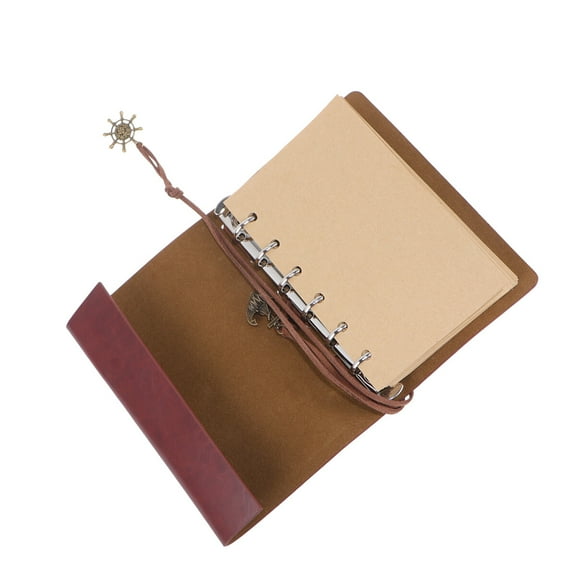 Masteelf Retro Vintage Pirate Anchor PU Cover Loose-leaf String Bound Blank Notebook Notepad Travel Journal Diary Jotter