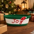 thumbnail image 4 of Christmas Baskets for Gifts Empty to Fill-- Cotton Rope Storage Basket with Handle, 11" × 5" Embroidered Joy Storage Bin, for Gift Hamper Tabletop & Holiday Xmas Home Decor, 4 of 7