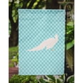 thumbnail image 3 of Caroline's Treasures BB8100GF White Peacock Peafowl Blue Check Flag Garden Size , Small, multicolor, 3 of 3