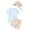 Blue, variant on Boys Swimwear Three Piece Set Summer Cartoon Print Striped Swim Shorts with Hat for Baby Toddler Beach Pool Light Blue 6 Months-12 Months