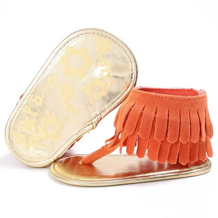 

Baby Girls Tassel Sandals Infant Toddler Soft Sole Shoes Flip-Flops Sandals 0-18 Months