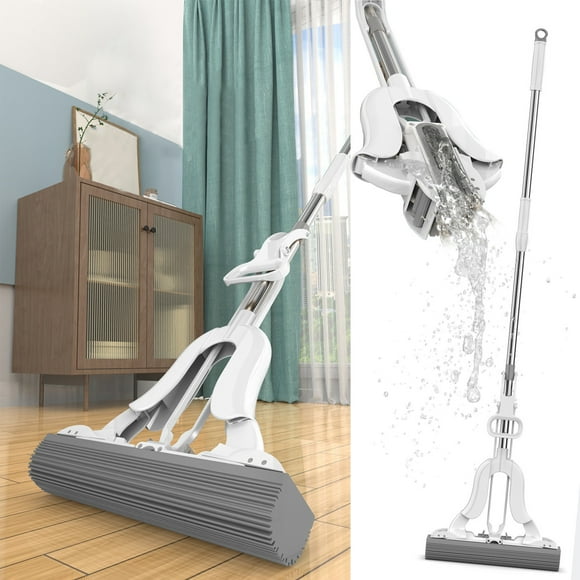 Dvkptbk Sponge Foam Mop Suction Sponge Foam Mop ,180 ° Rotatable Sponge Mop with Lifting of Dewatering,Floor Scrubbers Household Cleaning Tool Mopping