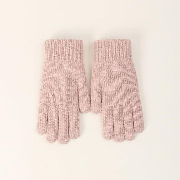 Dyfzdhu Knitted Gloves Winter With Fleece Thread Outdoor Windproof Cold Warm Gloves