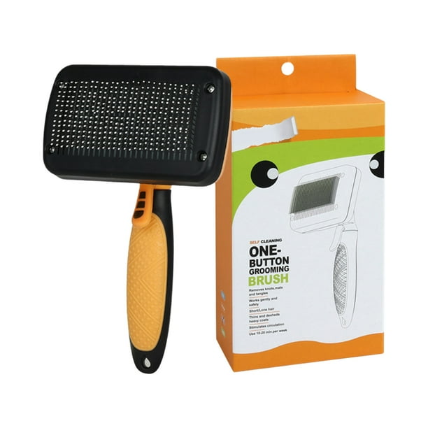 Cepillo autolimpiante para perros y gatos, suave con la piel, para mascotas de pelo largo y corto, elimina suavemente la muda y los enredos.