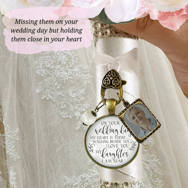 Bouquet Photo Charm 3 Frames Wedding Memory Missing You As I Walk Down  Aisle Honor Anyone Picture Antique Silver Pendant White Glass Pendant  Bridal