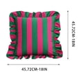 thumbnail image 3 of Striped Velvet Ruffled Throw Pillow with Insert for Couch or Bed – Soft Decorative Pillow for Sofa, Living Room, Bedroom Decor, 3 of 8