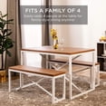 thumbnail image 2 of Juego de muebles de comedor Best Choice Products, 3 piezas, color marrón/blanco, 2 of 7