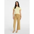 thumbnail image 2 of Time and Tru Women's Crewneck Top with Short Flutter Sleeves, Sizes XS-XXXL, 2 of 6