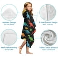 thumbnail image 7 of Black Cartoon Dinosaurs Colorful Leaves Pattern Hooded Bath Towel，50"x30" for Ages 3 To 12 Kids, Quick Dry Lightweight Soft Microfiber Hood Beach Towel Cover Up for Kids, 7 of 7