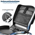 thumbnail image 5 of Water-Resistant 3-Ring Binder Organizer with Multiple Pockets Zipper Binder Bag for Office Blue and White Butterfly, 5 of 8