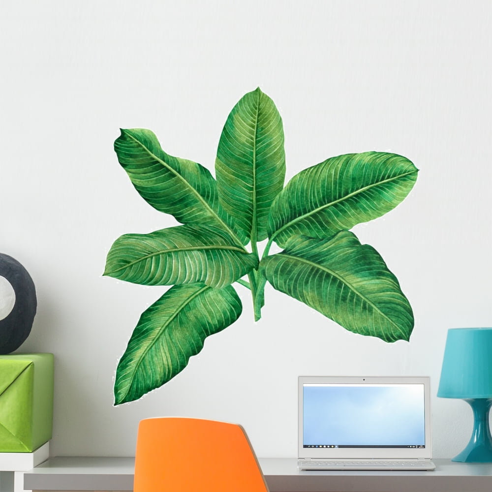 Green Tropical Banana Leaves Wall Decal Wallmonkeys Peel and Stick