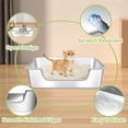 thumbnail image 4 of Low Entry Litter Box for Senior or Disabled & Injured Cats, Stainless Steel High Sided Enclosed Easy Step in Entry-Large Metal Kitty Litter Box for Kittens, Odor Control, 4 of 9