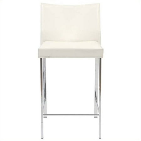 24 Counter Stool In White Leather And, White Leather Bar Stools