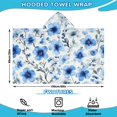 thumbnail image 2 of Pioneer Flower Floral Print Pattern Hooded Bath Towel，60"x35" for Ages 3 To 12 Kids, Quick Dry Lightweight Soft Microfiber Hood Beach Towel Cover Up for Kids, 2 of 7
