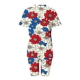 thumbnail image 4 of Guluxicc 2 Piece Women's Plus Size Matching Sets 4th of July V Neck T Shirts Slim Legging Shorts Casual Summer Loungewear, 4 of 6