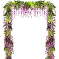 thumbnail image 2 of Mdesiwst 200CM Artificial Wisteria Flower Garland Wedding Garden Indoor Outdoor Wall Hanging Faux Climbing Floral Greenery Drooping Ivy Decoration, 2 of 6