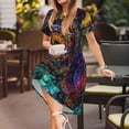 thumbnail image 3 of Disketp Mandala Colorful para Vestido de Manga Corta para Mujeres, Vestidos de Verano para Mujeres, Casual y Holgado para la Playa, 3 of 6