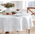 thumbnail image 5 of Christmas Fancy White and Silver Metallic Snowflake 60 x 84 inch Oval Fabric Dining Tablecloth, 5 of 6