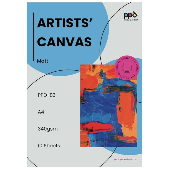 Photo Paper Direct PPD Printable Fabric Sheets, Canvas, 8.5 x 11" - 10 Pack